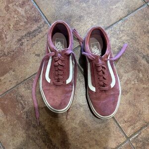 Vans Pink and White Old Skool Sneakers